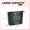 thumbnail image 5 of Makeup Bag Small Cosmetic Bags for Women Travel Toiletry Bag Zipper Pouch Purse Organizer Pouches, Snake Hand Bones Skull Flower, 5 of 7