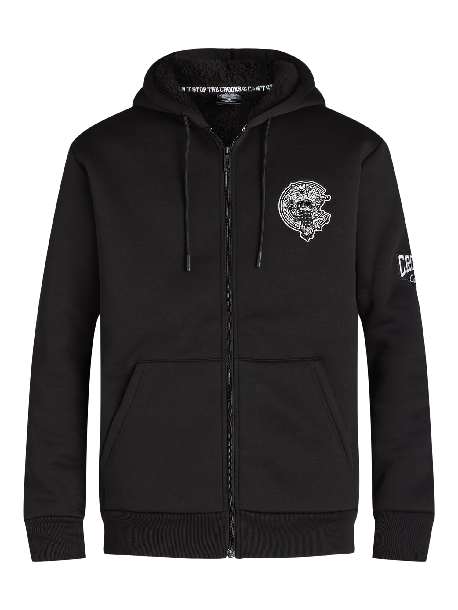 Crooks & Castles Men's Graphic Faux Shearling Zip Hoodie, Sizes XS-3XL