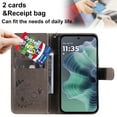 thumbnail image 4 of For Motorola Moto G35 6.7" Cat&Bee Patterned Embossed Strong Magnetic Attachment/Closure, Card Slots/Pocket, PU Leather Flip Wallet Case ﻿,Grey,For Motorola Moto G35, 4 of 7