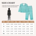 thumbnail image 4 of Rateoe Blue And Turquoise Pattern Womens Pajamas Set Long Sleeve Sleepwear Button Down Nightwear Soft Cotton Pj Lounge Sets-Large, 4 of 7