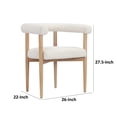 thumbnail image 5 of Benjara Lea 26" Accent Armchair- Curve Wishbone Back- White Boucle- Brown, 5 of 5