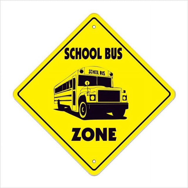 SignMission X-20-SCHOOL BUS 20 in. School Bus Zone Xing Crossing Sign