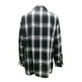 thumbnail image 5 of Arlun Plaid Flannel Long Sleeve Shirts for Women Buffalo Checkered Button down Loose Fit Blouse Tops Soft Comfy Fall Winter Stylish Outfits for Layering Black M, 5 of 5