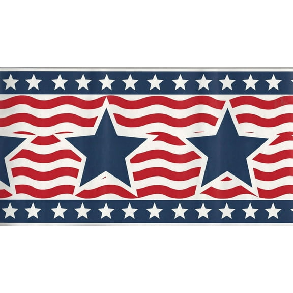 879730 American Patriotic - USA Star & Stripe - Red White Blue - Wallpaper Border 95845fp