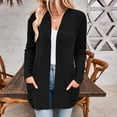 thumbnail image 2 of Annhoo Striped Cardigan for Women Casual Open Front Long Sleeve Knitted Coats Fall Comfy Outwear with Pockets, 2 of 7