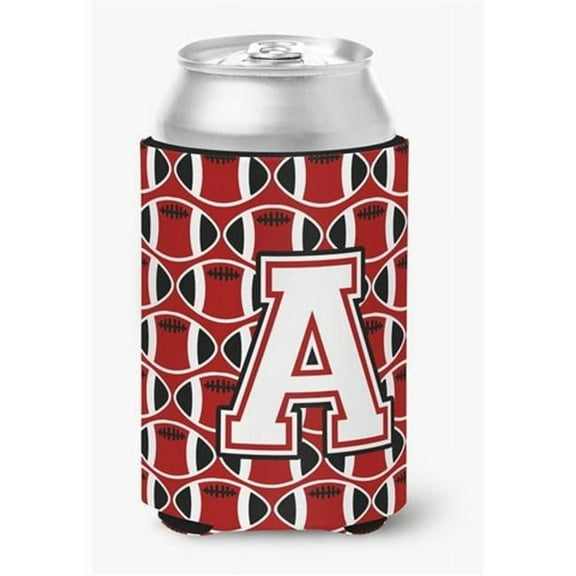 Letter A Football Cardinal & White Can or Bottle Hugger
