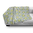 thumbnail image 3 of Lemons Soft Flannel Fleece Throw Blanket, Vertically Aligned Lemon Leaves and Patterned Fruit on Pink Stripes, Cozy Plush for Indoor and Outdoor Use, 60" x 80", Sea Green Pale Pink, by Ambesonne, 3 of 6