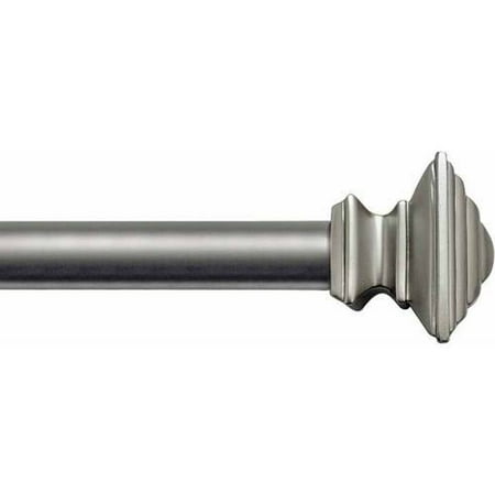 Bali 1 Square Decorative Curtain Rod Set Satin Nickel 36 66