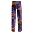 thumbnail image 5 of Pajama Pants for Women Halloween Ghost Bat Print Soft Drawstring Comfy Sleep Pants, 5 of 5