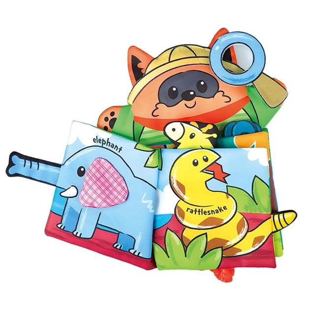 Baby Cloth Books Skill Development Learning Book, Educational Soft Cloth Books Toys for Babies Toddler and Infant, Pretend Role Play Doll - Raccoon Style
