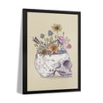 thumbnail image 2 of Premium Framed Art Print - Half Skull Flowers, 2 of 3