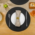thumbnail image 4 of Round Braided Placemats Set of 4 Cotton Fabric Round Table Mats Non Slip Washable 15 inch Round Place Mats (Black, 4), 4 of 7