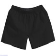 thumbnail image 2 of Huanglei Men's Casual Shorts ,Linen Drawstring Waist Loose Fit Shorts For Men Solid Color Casual Beachwear 3/4 Length Summer Trousers (Black ,Large), 2 of 5