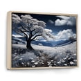 thumbnail image 2 of Designart "Flower landscape Sapphire Meadow Monochrome" Meadow Floater Framed Canvas Print, 2 of 7