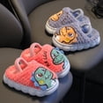thumbnail image 6 of Toddler Boys Girls Cute Dinosaur Slippers Cozy Plush Shoes Winter Warm Cotton House Slipper Kids Comfy  ndoor Non-Slip Shoes, 6 of 6