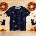 thumbnail image 4 of Grblisyd Girls Shirts Size 10-12 Halloween Crewneck Short Sleeve Tops Tees Summer Casual Fashion Pumpkin Ghost Print Tshirt, 4 of 5