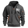 thumbnail image 2 of Styesk Sweatshirts for Men Men's Spring And Fall Printed Hooded Sweatshirt Zipper Multi-Pocket Pullover Sweatshirt, 2 of 4