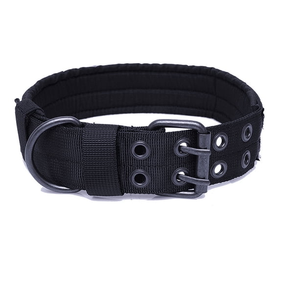 GASTROPOD Tactical Dog Collar for Large Dogs, Adjustable Military Style Pet Neckband with Heavy-Duty Buckle, Black XL