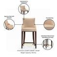 thumbnail image 4 of Shubert Counter Stool with Solid Wood Base in Tan - Set of 2, 4 of 7