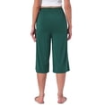 thumbnail image 3 of INSPIRE CHIC Women's High Waisted Pajama Shorts Viscose Comfy Soft Knee Length Long Shorts with Pockets S Green, 3 of 6
