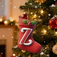 thumbnail image 2 of Acrylic Christmas Tree Ornaments Set With 26 Alphabet Letters Knit-Style Stocking Design For Holiday Decor, 2 of 4