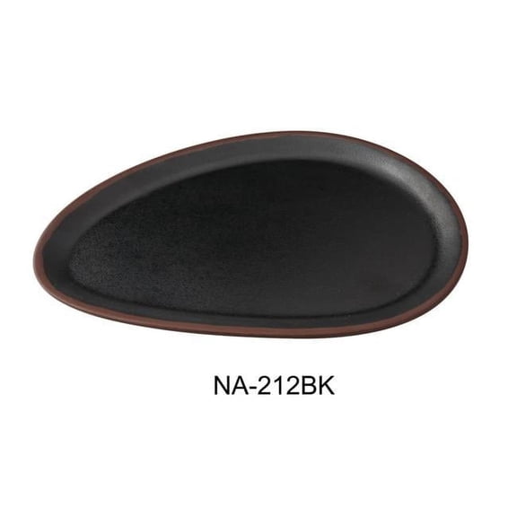 Yanco NA-212BK Nature Art 12 x 7.75 x 0.75 in. Oval Plate, Black - Melamine - Pack of 24