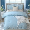 thumbnail image 4 of 100% Cotton Ruffled Duvet Cover Set Queen, White Shabby Chic Farmhouse Bedding Set French Country Cute Comforter Cover, 4 of 11