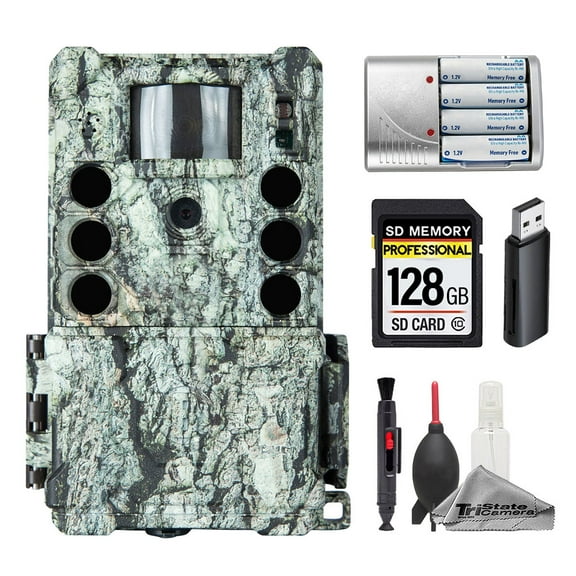 Bushnell Core S-4K No-Glow Trail Camera (Camo)   128GB   Batteries w/ Charger   Cleaning Kit (International Version)