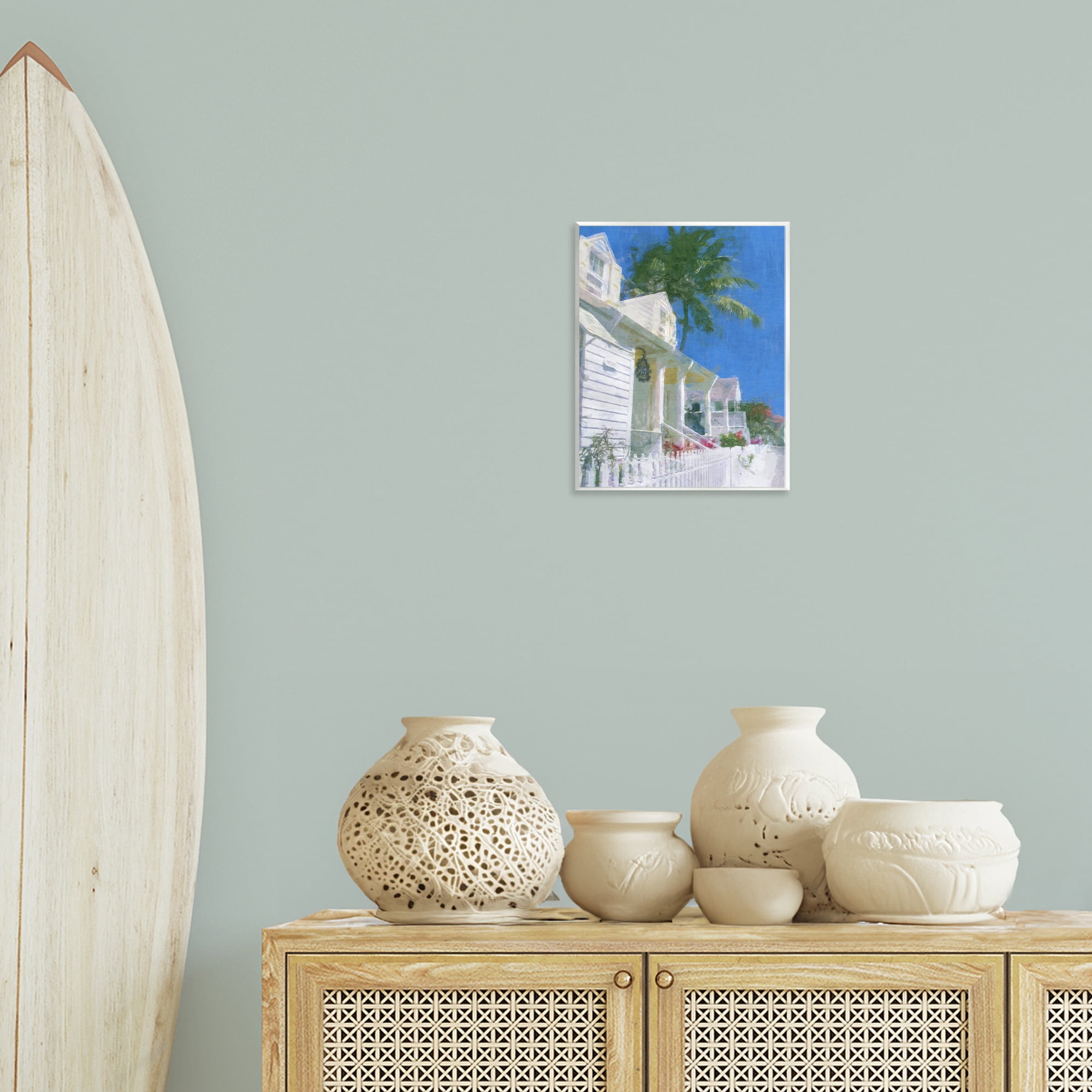 Stupell Industries White Coastal Cottage Coastal Painting Unframed Art Print Wall Art, 11 x 14