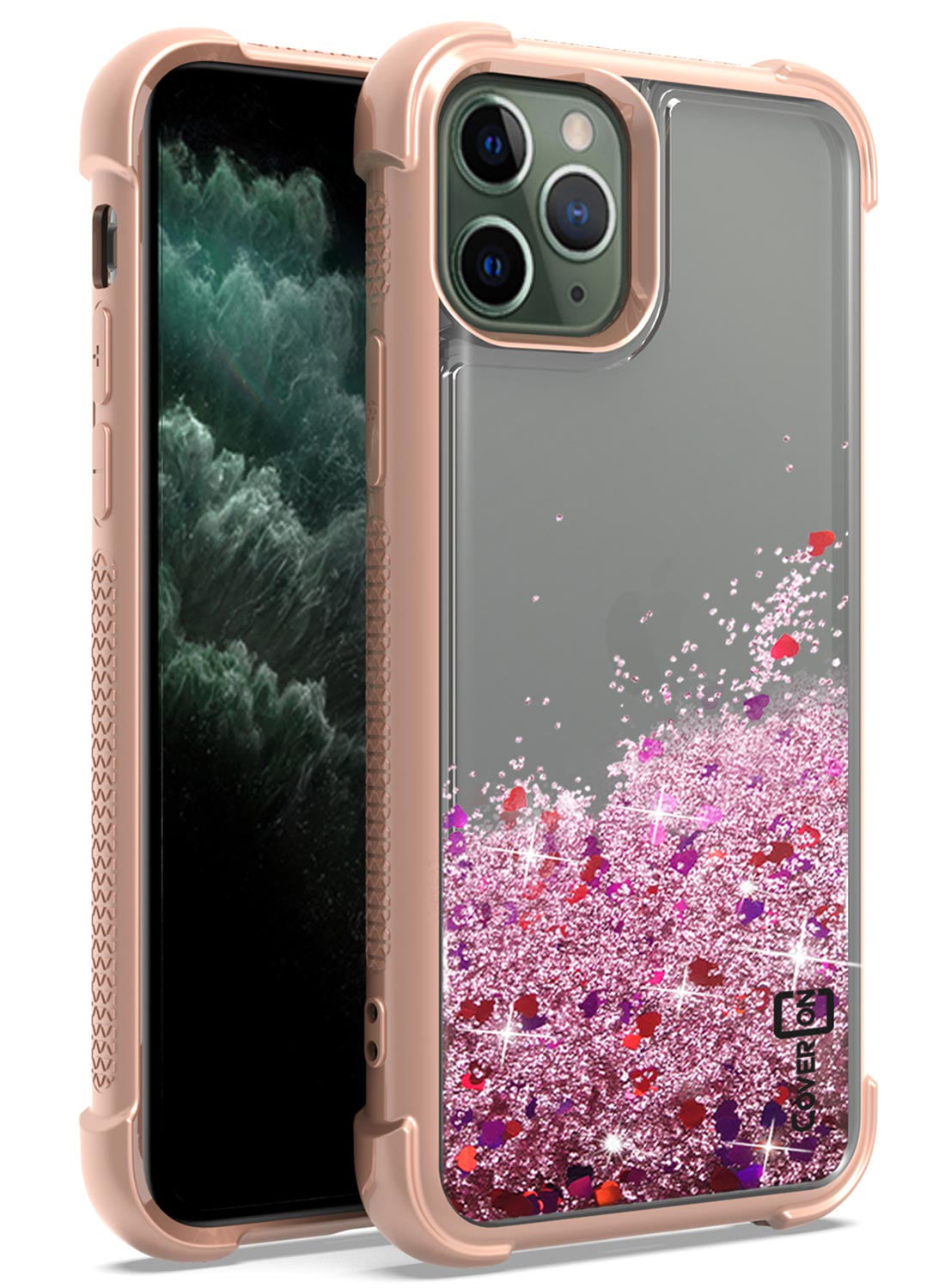 CoverON Apple iPhone 11 Pro Max Case Liquid Glitter Bling Clear TPU ...