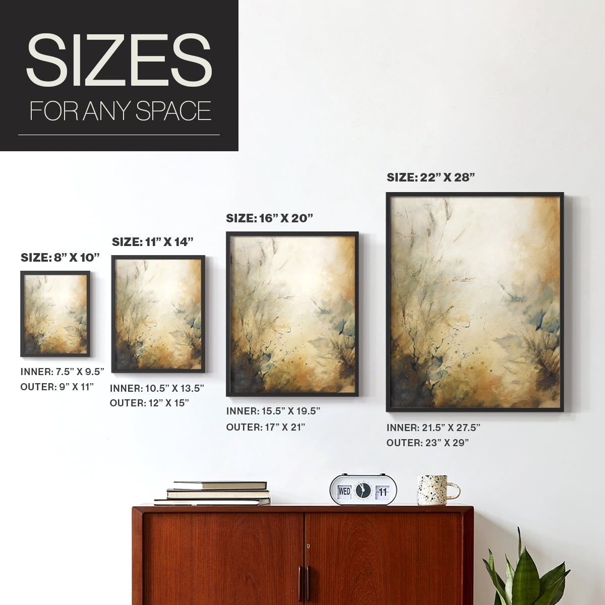 Desert Song I Framed Print in Black Solid Wood Framed Print No Nail Hanging