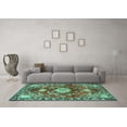 thumbnail image 3 of Ahgly Company Indoor Round Persian Turquoise Blue Traditional Area Rugs, 3' Round, 3 of 4