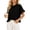 Black, variant on Women's Short Sleeve Sweaters Tops Oversized Summer Casual Ruffled Hem Knit Pullover Crochet Blouses Cute Tops
