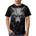 thumbnail image 4 of LAOLIUSN Men's 3D Graphic Tees, Dark Fantasy Wolf Red Eyes T-Shirt, Gothic Streetwear Short Sleeve Animal Print Shirt,,2XL, 4 of 7