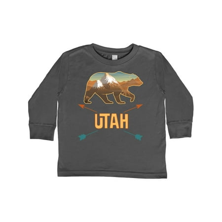 

Inktastic Utah Vacation Bear Silhouette Gift Toddler Boy or Toddler Girl Long Sleeve T-Shirt