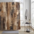 thumbnail image 3 of Brown Graffiti Art Shower Curtain, Abstract Distressed Ombre Painting Texture Waterproof Shower Curtain Set with 12 Hooks Lightweight Bath Curtains Fabric Bathroom Decor 60x72 Inches, 3 of 9