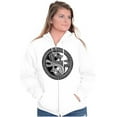 thumbnail image 4 of Dragon Yin Yang Style Symbol Balance Unisex Fleece Graphic Zip Up Hoodie Brisco Brands 4X, 4 of 5