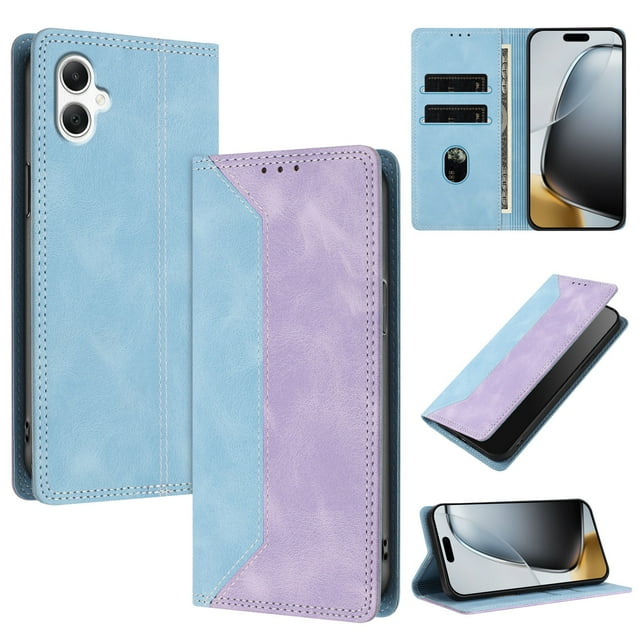 Funda FOXDOCK para Samsung Galaxy A07 de Cuero Premium Bicolor con Ranuras RFID, Carcasa Tipo Billetera Antigolpes y Soporte Plegable