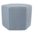 thumbnail image 1 of Jaipur Living Sacha Solid Blue/ White Hexagon Pouf, 1 of 1