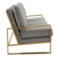 thumbnail image 6 of Leisuremod Jefferson Modern Velvet 3 Seater Sofa With Gold Frame Contemporary Living Room Couch (Light Grey), 6 of 8