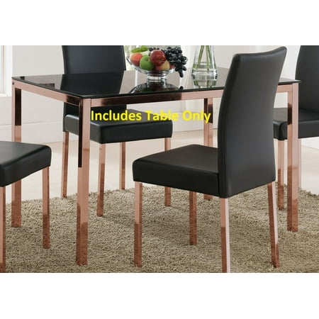 Rose Copper Metal Kitchen Dinette Dining Table With Black