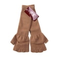 thumbnail image 1 of Gravity Threads Long 11" Knit Arm Warmer Warm Fingerless Gloves, Khaki, 1 of 2