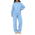 thumbnail image 2 of CIENVNSTG Sweatsuit Soild 2 Piece Sweat Suit Hoodie Sweatshirts and Jogger Sweatpants with Pockets Clothes Sets Sky Blue L, 2 of 5