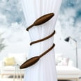 thumbnail image 4 of 2Pcs Creative Curtain Tieback Twist Tie Backs Decorative Drape Curtain Holder Holdbacks No Need Drilling (Silver)Coffee, 4 of 5