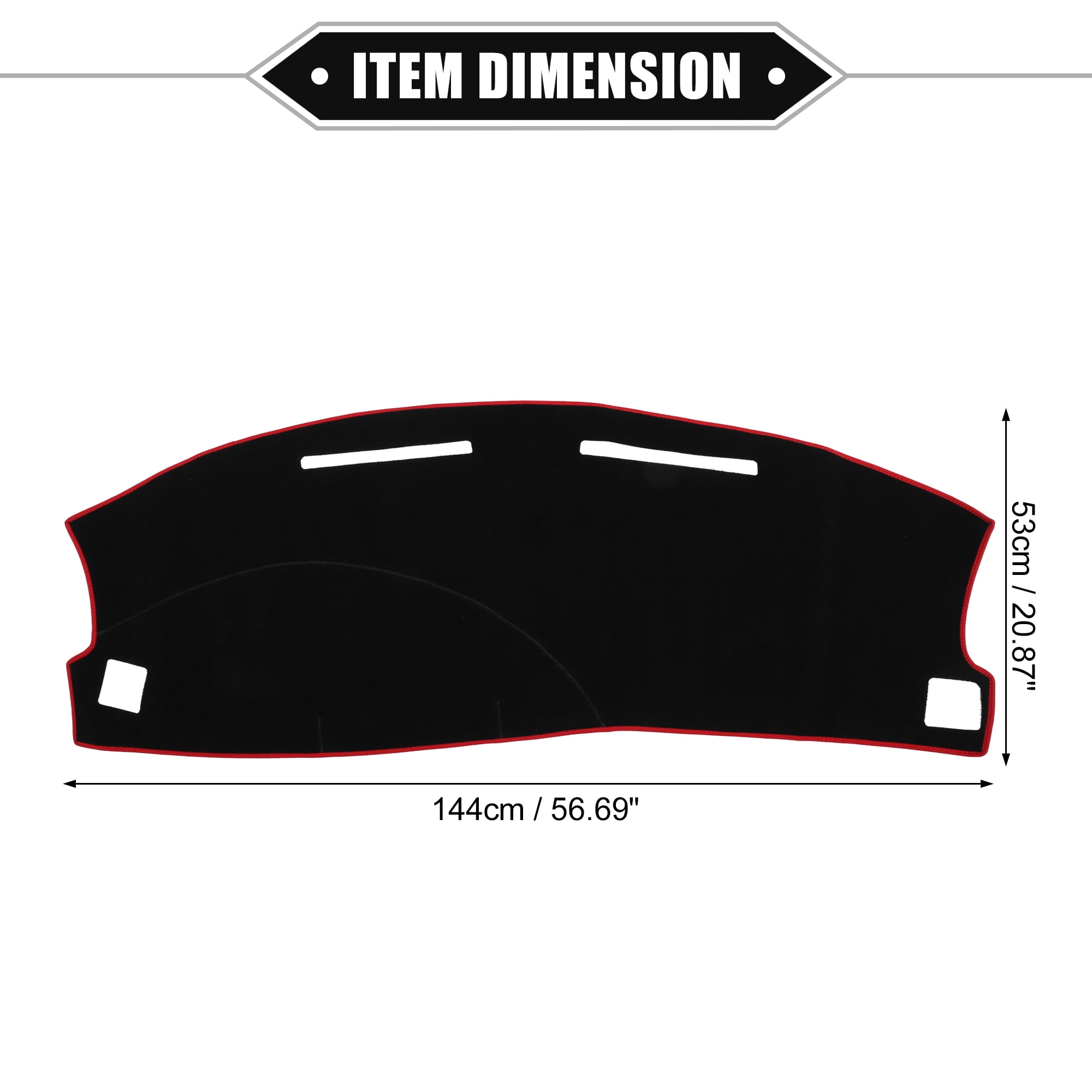 Unique Bargains 1Pcs Dashboard Cover Mat Dash Board Protector Cover for Dodge Charger 2005-2007 Nonslip Polyester Red