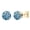 Blue, variant on Gold Over Sterling Silver with Blue Moissanite Stud Earring