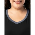 thumbnail image 6 of Fruit of the Loom Women's Soft & Breathable V-Neck Short Sleeve Top & Pajama Pant Set, Sizes S-4X, 6 of 11