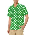 thumbnail image 4 of INSPIRE CHIC Men's Summer Polka Dots Shirt Button Down Short Sleeves Pattern Shirts XL Green, 4 of 6