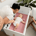 thumbnail image 4 of Comfy Cubs Muslin Fitted Bassinet Crib Sheet, Extra Soft 100% Muslin Cotton - 2 Pack, Dusty Rose and Blush, 4 of 7