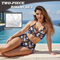 thumbnail image 4 of Garronmavis 2 Piece Bikini Set for Women Twist Front Tummy Control Swimsuits Crisscross Tie Back Bathing Suit Summer Beach Swimwear, 4 of 6